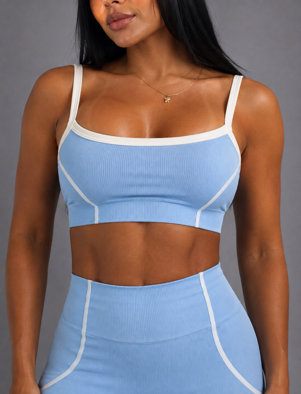 SET DE LEGGINS DOBLE REALCE Y TOP CON SESGO NACIONAL  Ref. 4069