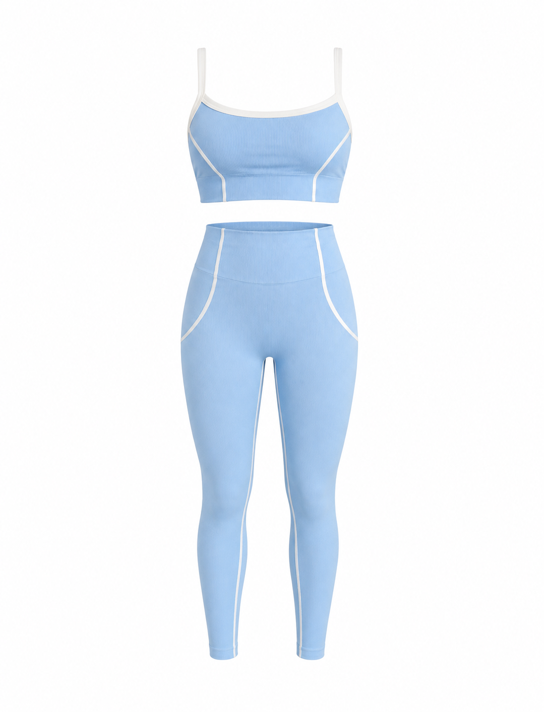 SET DE LEGGINS DOBLE REALCE Y TOP CON SESGO NACIONAL  Ref. 4069