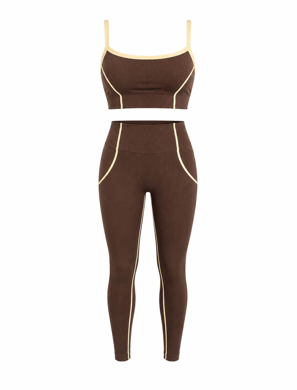 SET DE LEGGINS DOBLE REALCE Y TOP CON SESGO NACIONAL  Ref. 4069