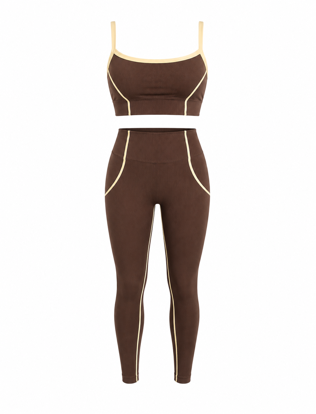 SET DE LEGGINS DOBLE REALCE Y TOP CON SESGO NACIONAL  Ref. 4069