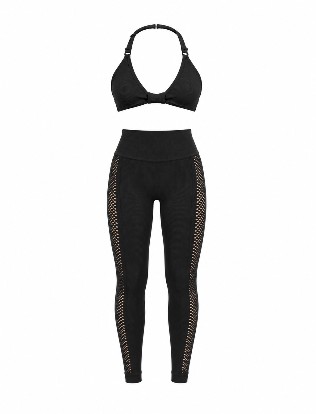 SET LEGGINS BUCOS LATERALES DOBLE REALCE Y TOP MOÑITO PREMIUM NACIONAL  Ref. Leggin 1094  Ref. Top 2063
