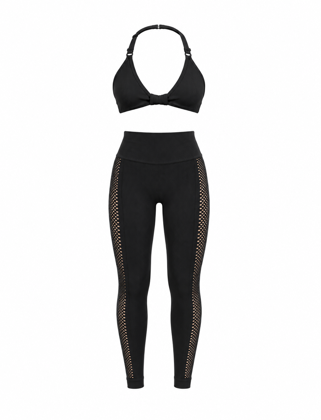 SET LEGGINS BUCOS LATERALES DOBLE REALCE Y TOP MOÑITO PREMIUM NACIONAL  Ref. Leggin 1094  Ref. Top 2063