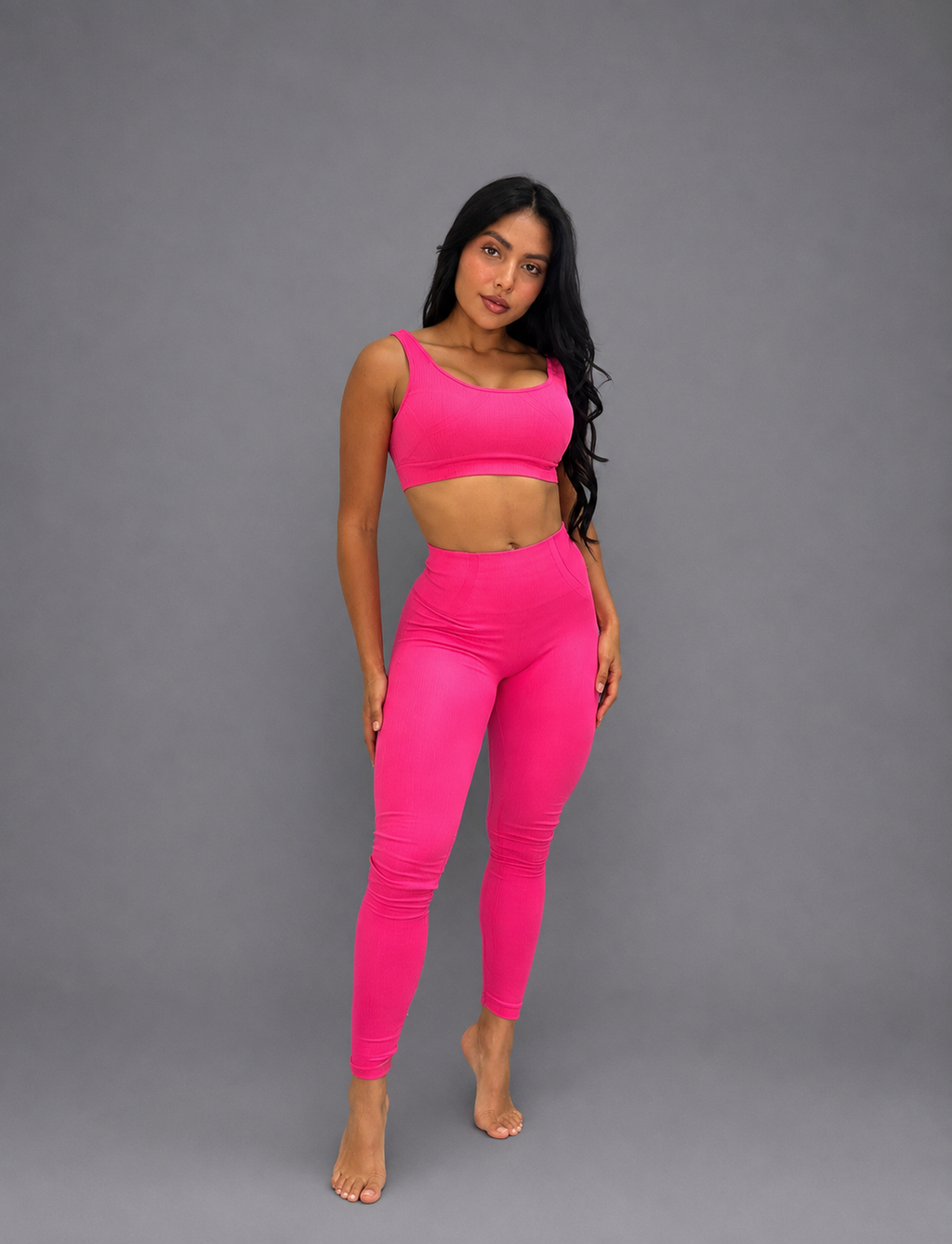 SET DE LEGGINS DOBLE REALCE Y TOP NACIONAL  Ref. 4054