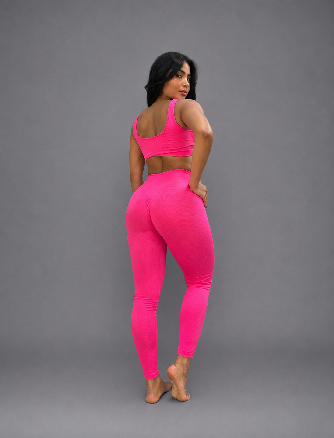 SET DE LEGGINS DOBLE REALCE Y TOP NACIONAL  Ref. 4054