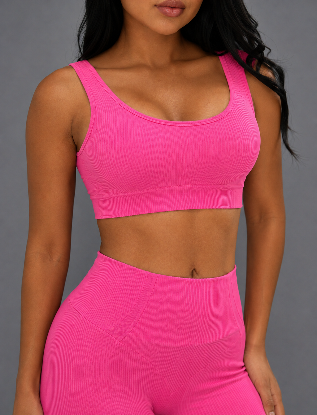 SET DE LEGGINS DOBLE REALCE Y TOP NACIONAL  Ref. 4054