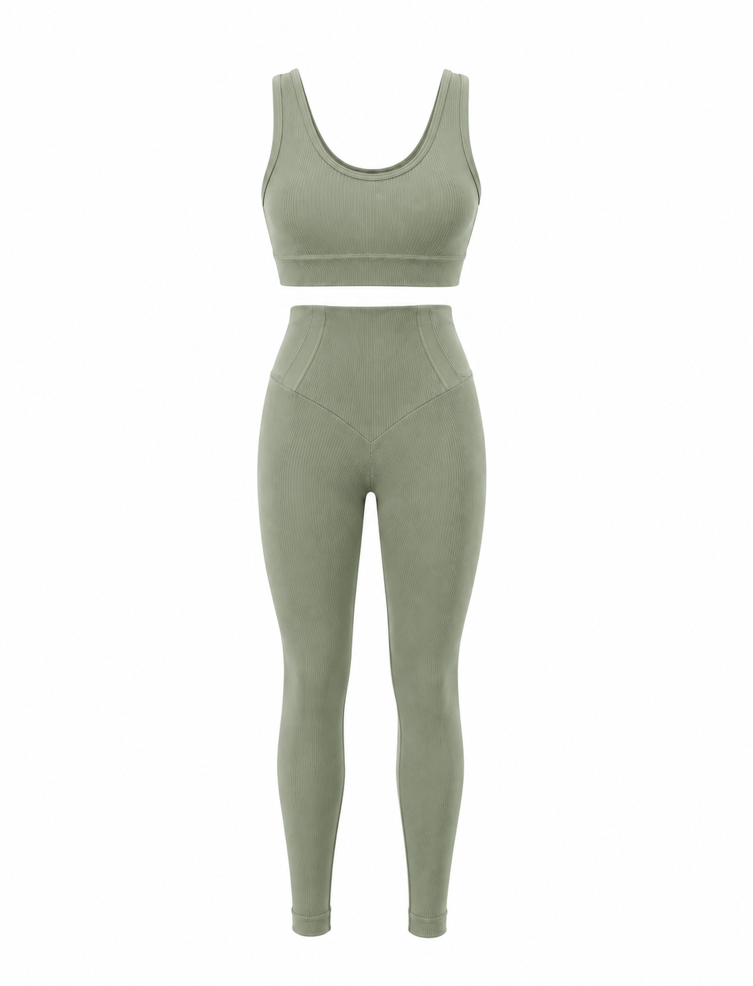 SET DE LEGGINS DOBLE REALCE Y TOP NACIONAL  Ref. 4054