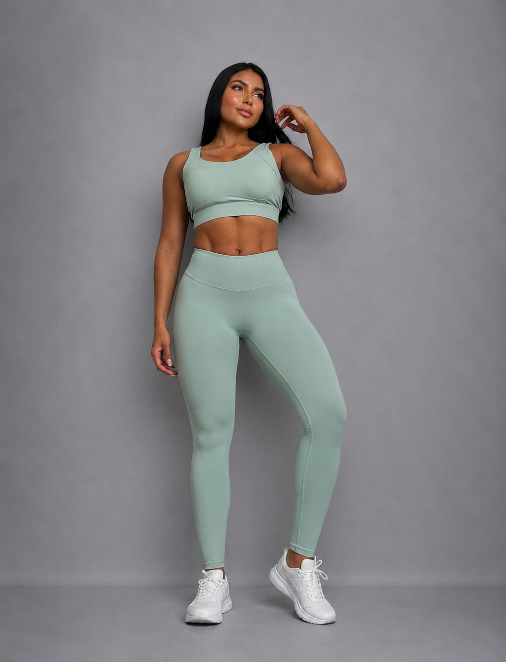 SET LEGGINS + TOP IMPORTADO EN NYLON  Ref. S002