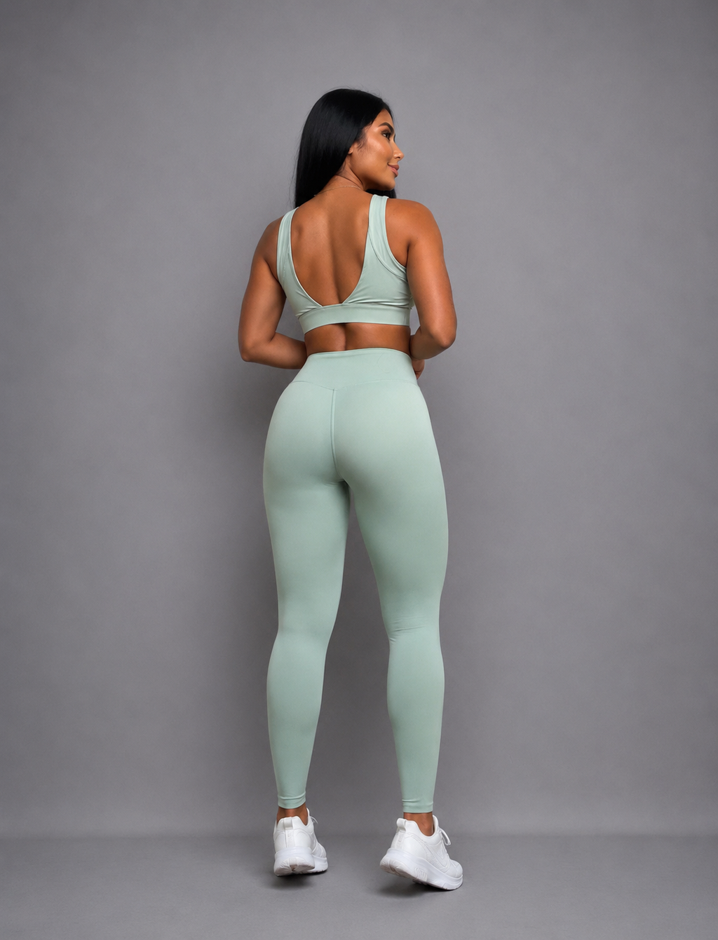 SET LEGGINS + TOP IMPORTADO EN NYLON  Ref. S002