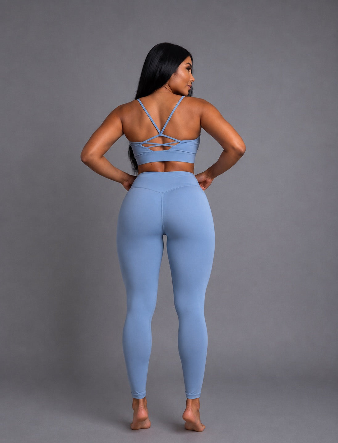 SET LEGGINS + TOP IMPORTADO EN NYLON  Ref. S006