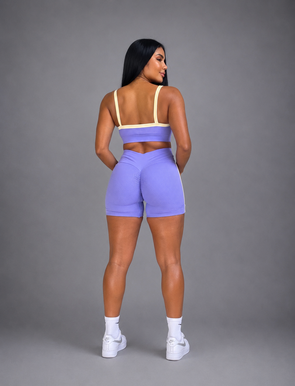 SET DE SHORT DOBLE PUSH Y TOP CON SESGO EN TELA GALLETA  Ref. Top 2102  Ref. Short 31021