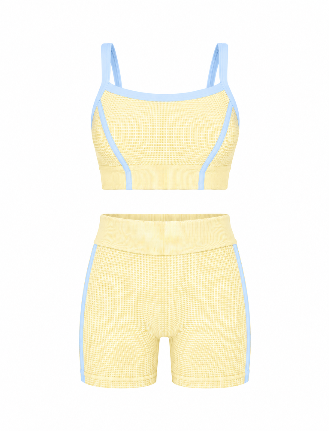 SET DE SHORT DOBLE PUSH Y TOP CON SESGO EN TELA GALLETA  Ref. Top 2102  Ref. Short 31021