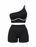 SET DE SHORT CON REALCE Y TOP PICAPIEDRA CON SESGO NACIONAL  Ref. 2307