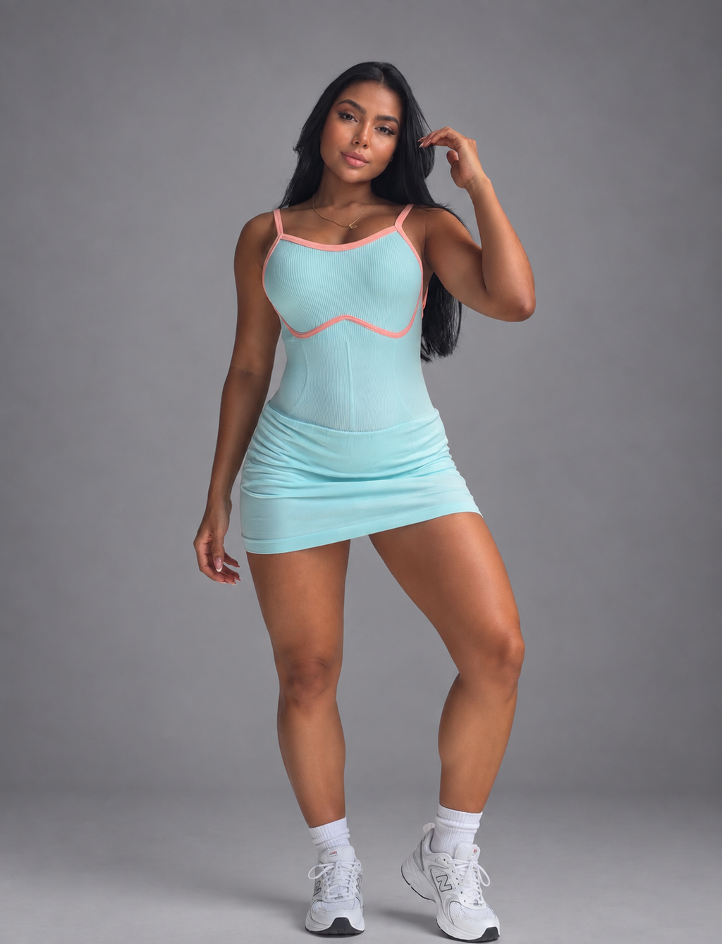 VESTIDO CON SHORT Y SESGO NACIONAL  Ref. 700