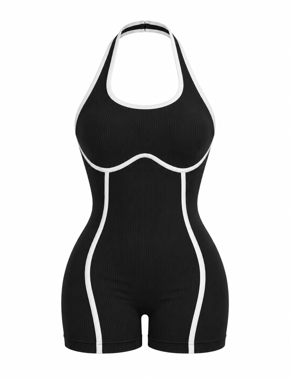 ENTERIZO CORTO HALTER 2 SESGOS NACIONAL  Ref. 6352