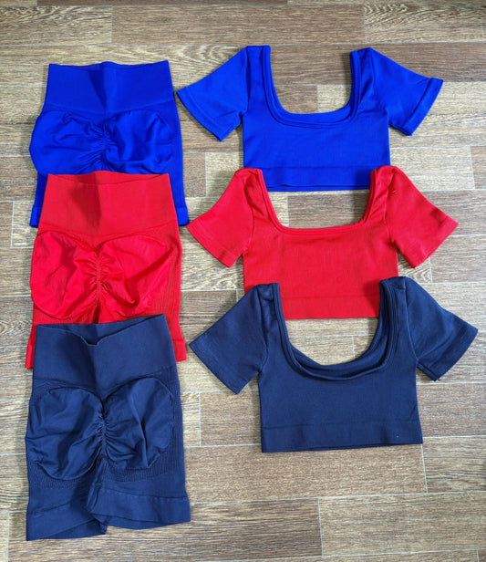 SET DE SHORT CON REALCE Y CAMISETA TELA RIB NAC