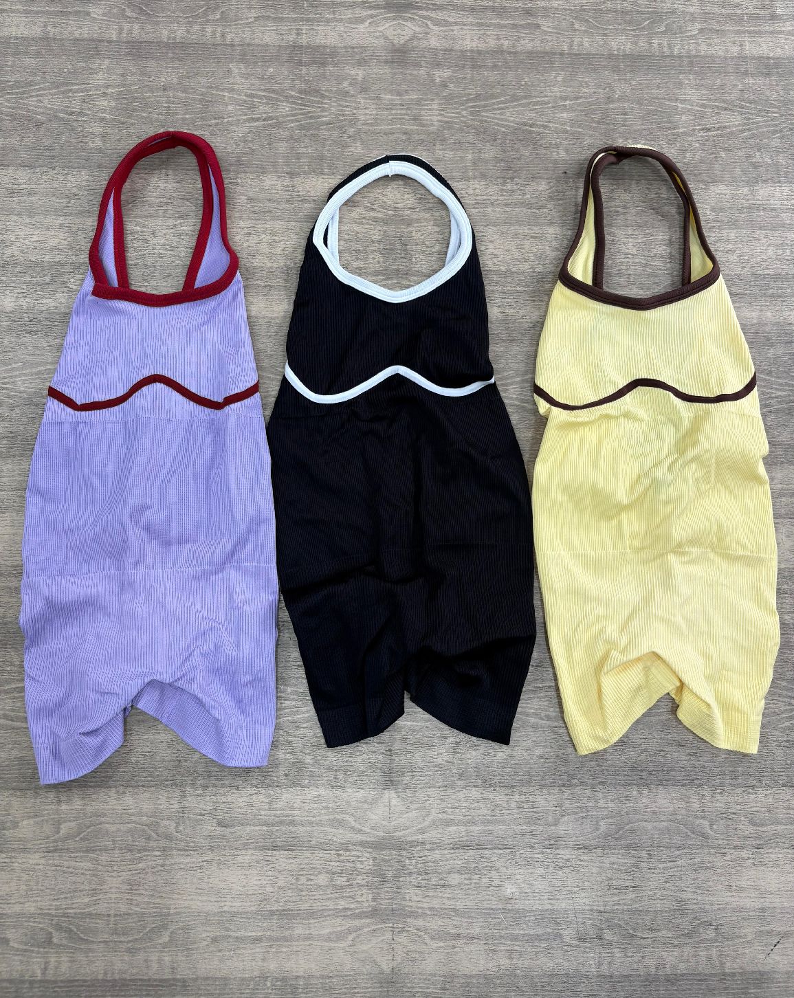 ENTERIZO CORTO DOBLE PUSH HALTER CON SESGO DE COLOR  Ref. 635