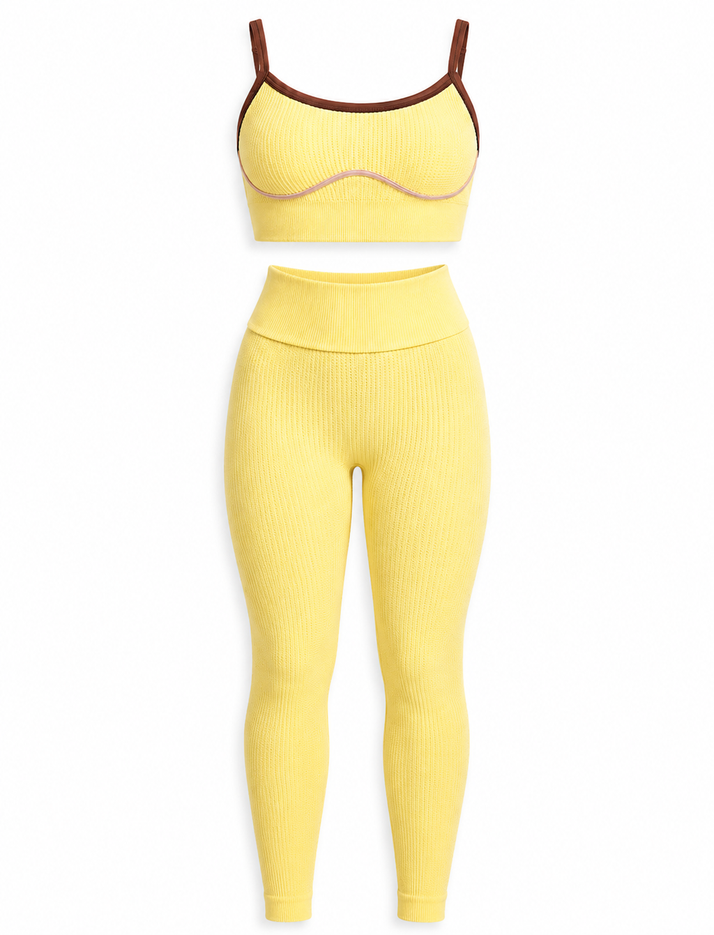 SET LEGGINS DOBLE REALCE Y TOP NACIONAL TELA GALLETA  Ref. Leggins 6007 – Top 3105