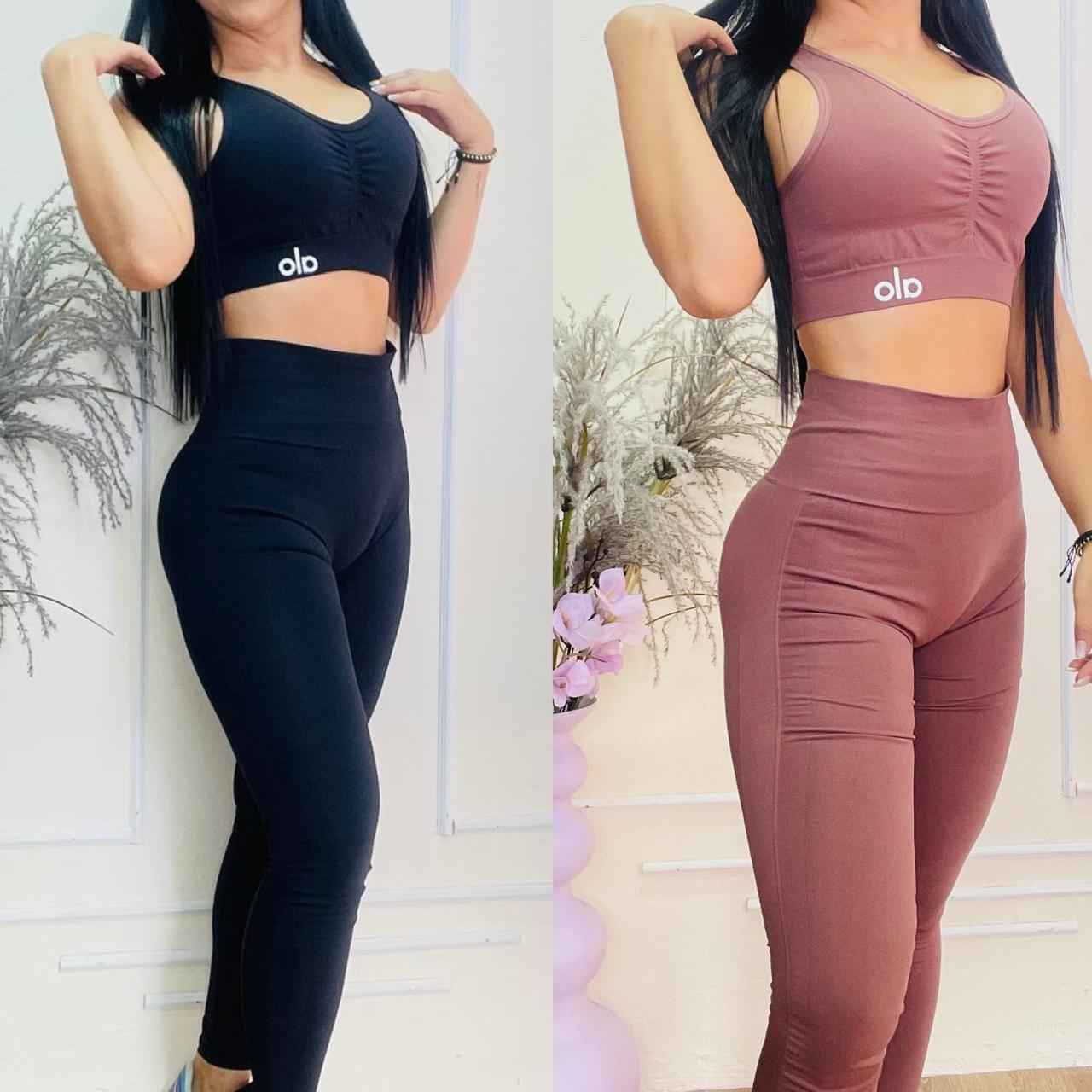 set leggins y top con realce ALO