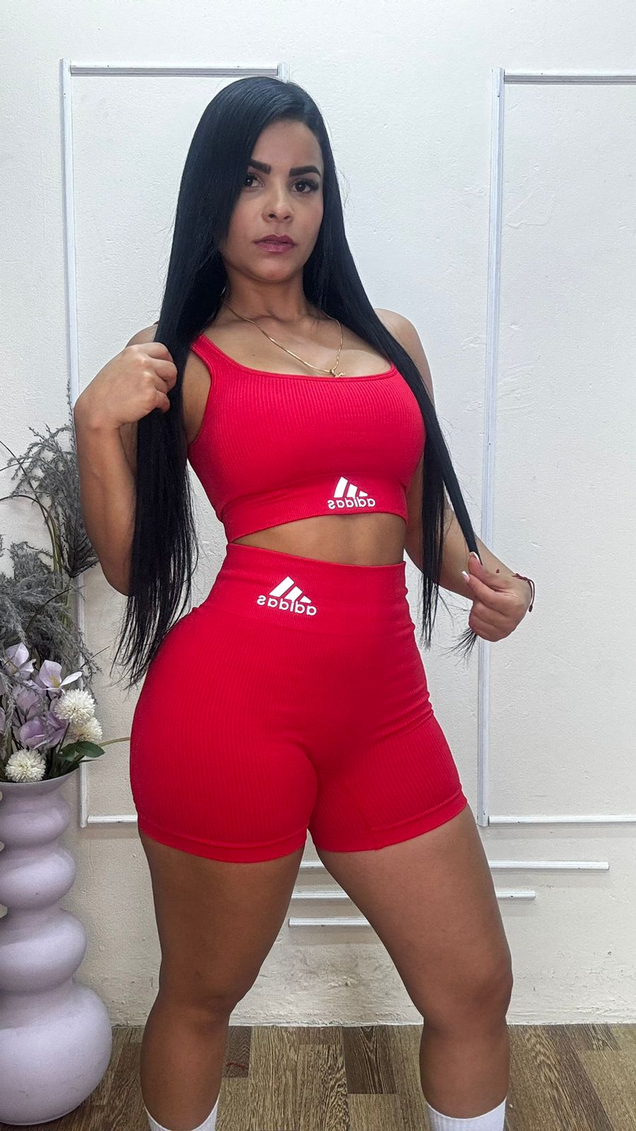 Set short y top con realce ADIDAS